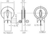 Bateria BR2032 Panasonic 3V 2x1 pionowo rozstaw 10.2mm