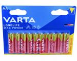 Bateria LR6 Varta Longlife Max Power 1.5V AA B8+2