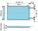 LP605590 3100mAh 11.5Wh Li-Polymer 3.7V 6x55x90mm