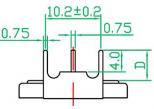 Bateria CR2032 3V blaszki 2x1 poziomo rozstaw 15mm