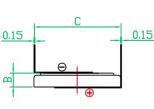 Bateria CR2032 3V blaszki 2x1 poziomo rozstaw 17.8mm