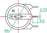 CR2032-PAN3 3.0V 2x1 pionowo rozstaw 15mm