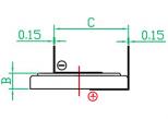 CR2032-VDY2 3.0V 1x1 poziomo rozstaw 15mm