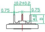 CR2025-VEY3 3.0V 2x1 poziomo rozstaw 17.8mm