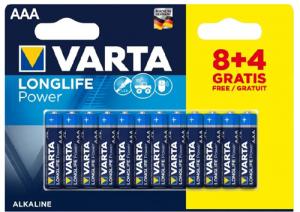 Bateria LR03 Varta Longlife Power 1.5V AAA MN2400 B8+4