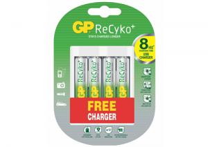 Ładowarka GP U411 + 4xAA 2100mAh + zasilacz USB
