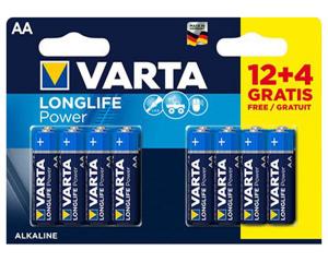 Bateria LR6 Varta Longlife Power 1.5V MN1500 AA B12+4