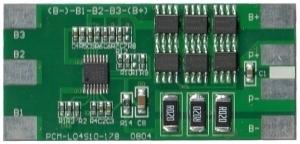 PCM BMS Li-Ion Li-Polymer 3S 10.8V 11.1V 10A 60x28mm