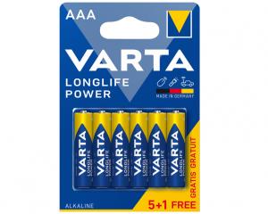 Bateria LR03 Varta Longlife Power 1.5V AAA MN2400 B5+1