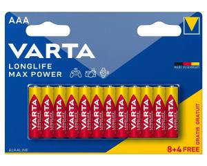 Bateria LR03 Varta Longlife Max Power 1.5V AAA B8+4