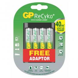 Ładowarka GP Recyko+U421 + 4xAA NiMH 2000mAh