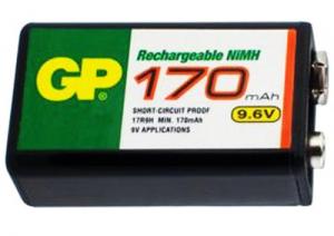 9V 6F22 6LR61 170mAh NiMH 9.6V GP Battery
