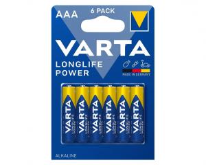 Bateria LR03 Varta Longlife Power 1.5V AAA MN2400 B6